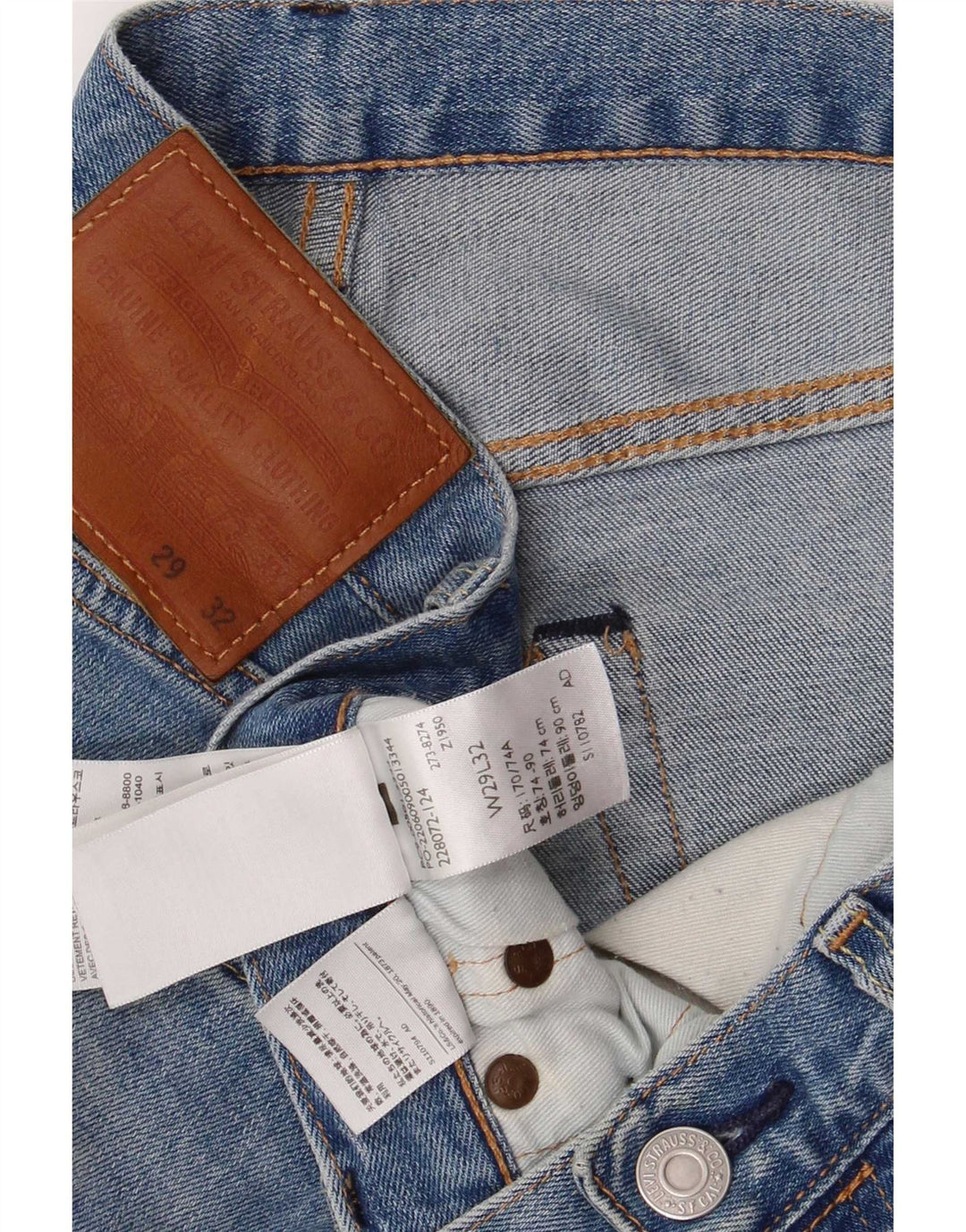 Levi's Mens 501 Straight Jeans W29 L32 Μπλε βαμβακερό