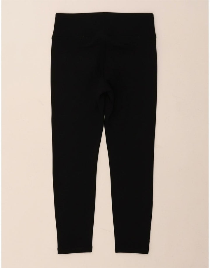 DKNY Womens Graphic Capri Leggings UK 12 Medium Black Cotton