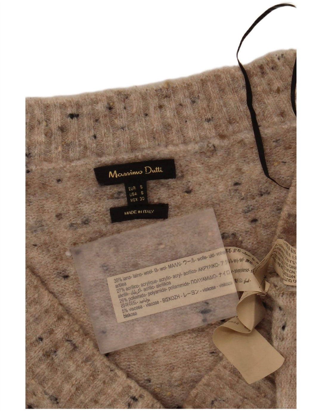 Massimo Dutti Γυναικείο μακρυμάνικο φόρεμα UK 10 Small Grey Flecked