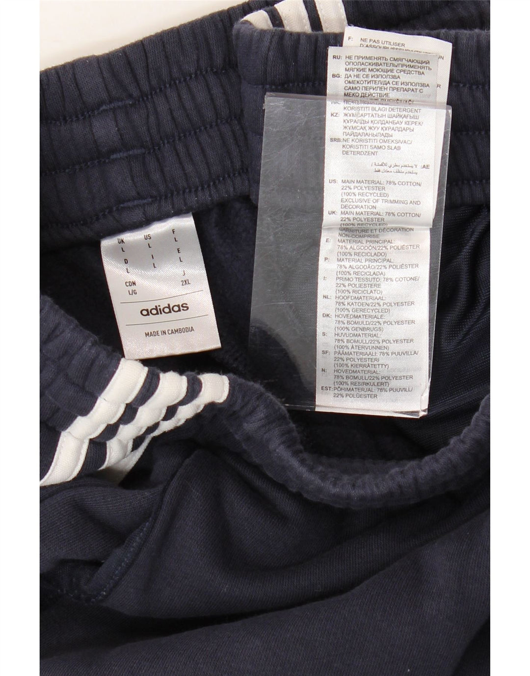 Ανδρική φόρμα ADIDAS Παντελόνι Joggers Μεγάλο Ναυτικό Μπλε Βαμβακερό