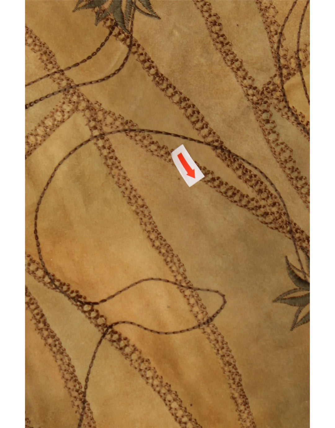 VINTAGE Γυναικείο σουέτ γιλέκο EU 38 Μεσαίο καφέ φλοράλ δέρμα