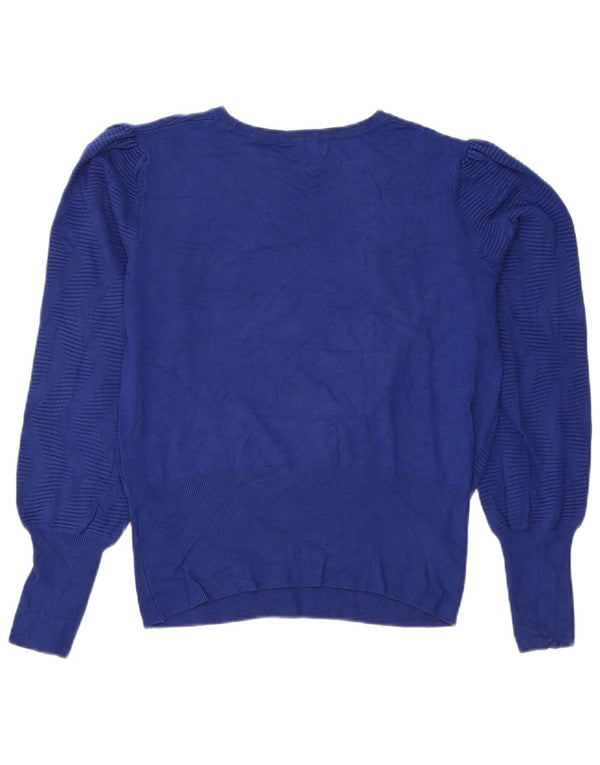 Marks & Spencer Γυναικείο Crop Boat Neck Jumper πουλόβερ UK 14 Medium Blue