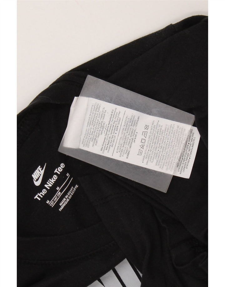Γραφικό μπλουζάκι NIKE για αγόρια 10-11 ετών μεσαίο μαύρο βαμβακερό
