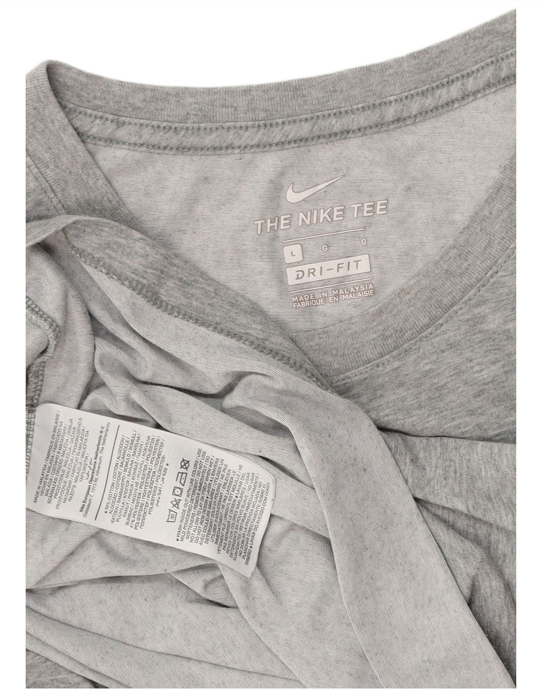 Ανδρικό μπλουζάκι Nike Dri Fit Μπλουζάκι με μεγάλο γκρι βαμβάκι