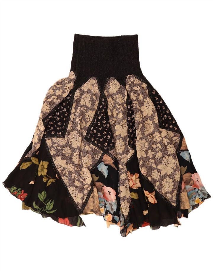 Vintage γυναικεία ασύμμετρη τσιγγάνικη φούστα W30 μεσαίο πολύχρωμο συνονθύλευμα