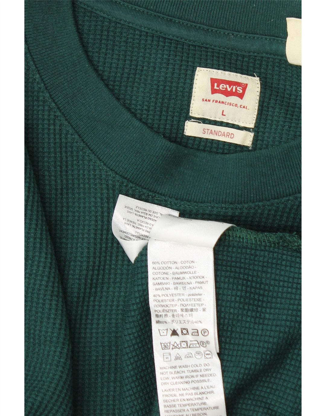 Ανδρικό μπλουζάκι Levi's Standard μακρυμάνικο μεγάλο πράσινο βαμβακερό