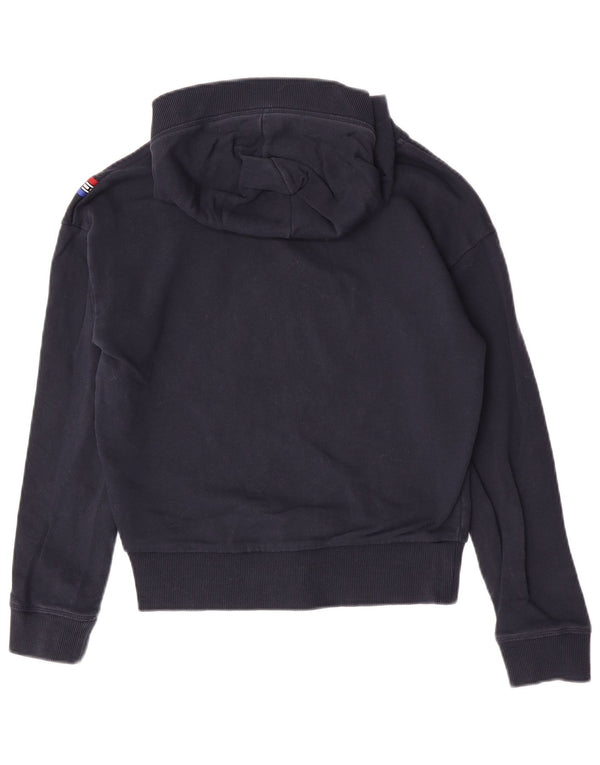 Tommy Hilfiger Γυναικεία γραφικά κουκούλα UK 10 Small Navy Blue Cotton