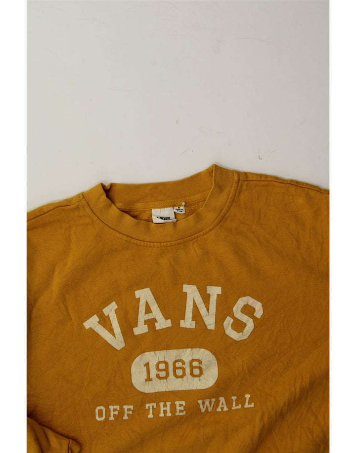 VANS Womens Oversized Graphic Sweatshirt Jumper UK 10 Small Yellow Cotton Vintage Vans and Second-Hand Vans from Messina Hembry 