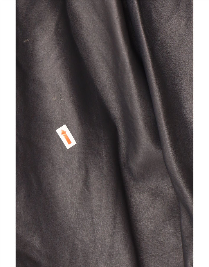 Vintage Γυναικείο Oversized Δερμάτινο Παλτό IT 44 Medium Black Leather Classic