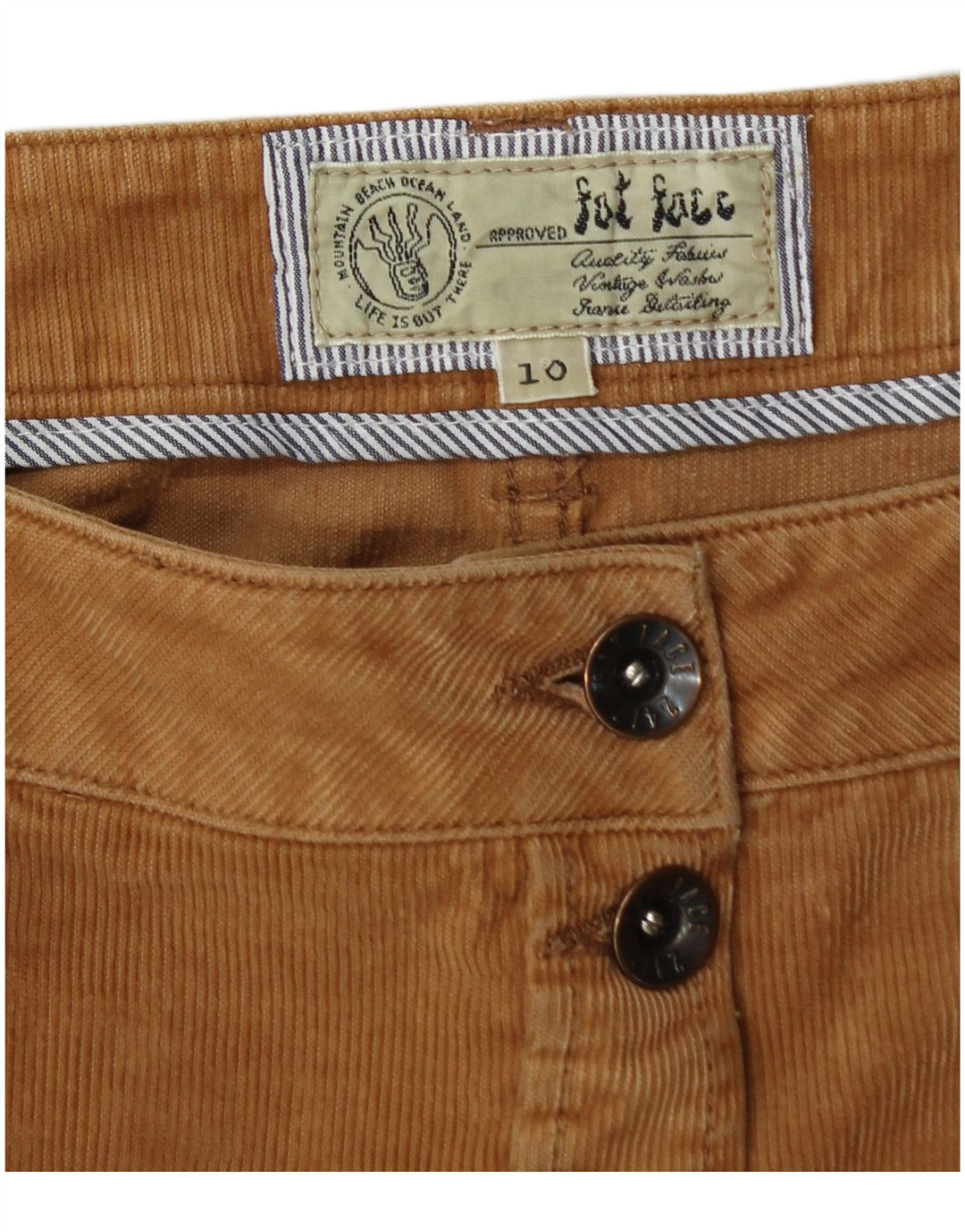 FAT FACE Womens Corduroy Skirt UK 10 Small W30  Beige Cotton