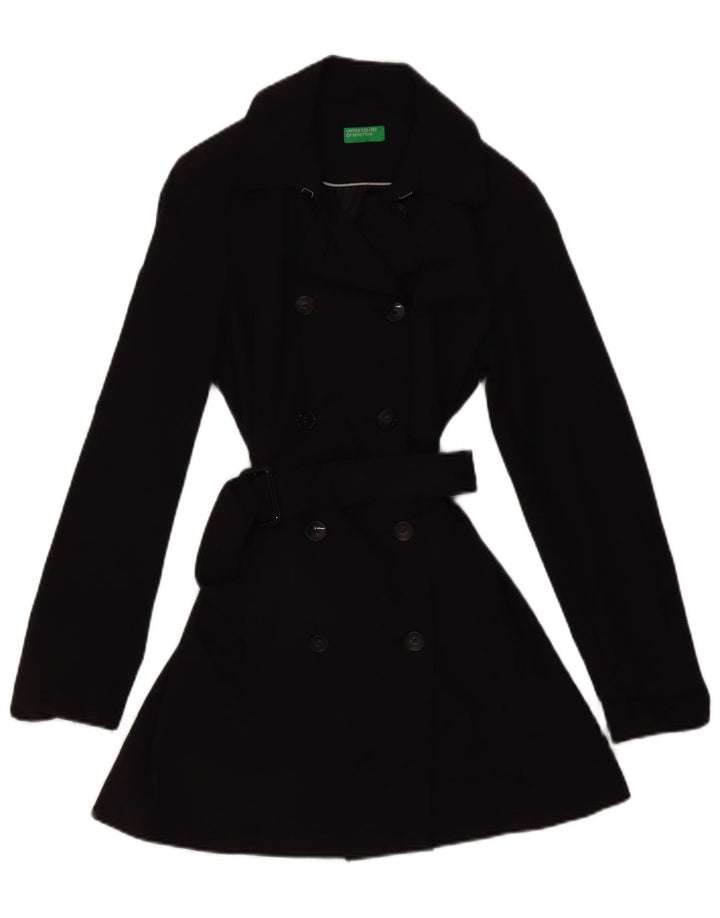 Γυναικεία καμπαρντίνα Benetton UK 12 Medium Black Cotton