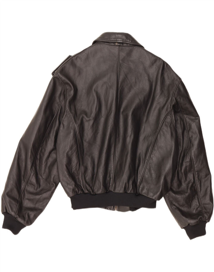 Ανδρικό δερμάτινο τζάκετ VINTAGE Military IT 52 XL Μαύρο