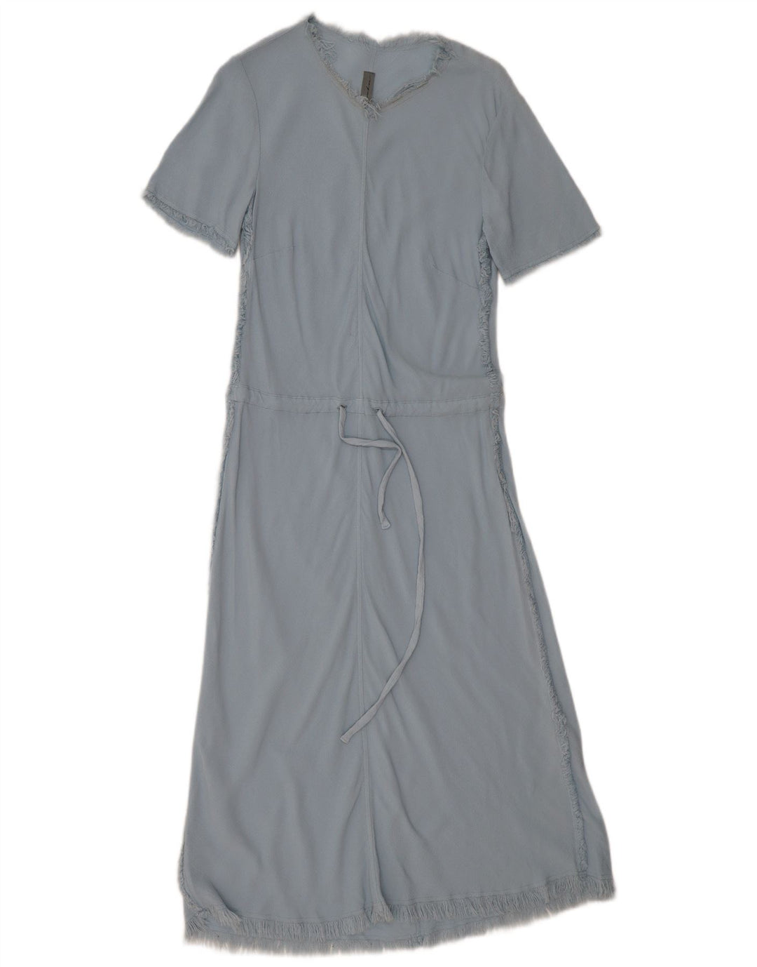 VINTAGE Γυναικείο κοντομάνικο Maxi Φόρεμα UK 12 Medium Blue
