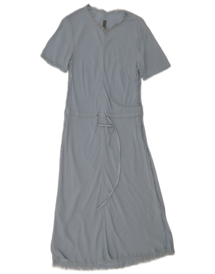 VINTAGE Γυναικείο κοντομάνικο Maxi Φόρεμα UK 12 Medium Blue