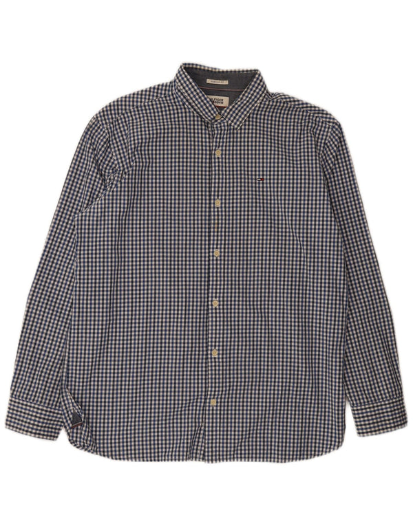 Tommy Hilfiger Ανδρικό πουκάμισο με κανονική εφαρμογή XL Blue Gingham Cotton
