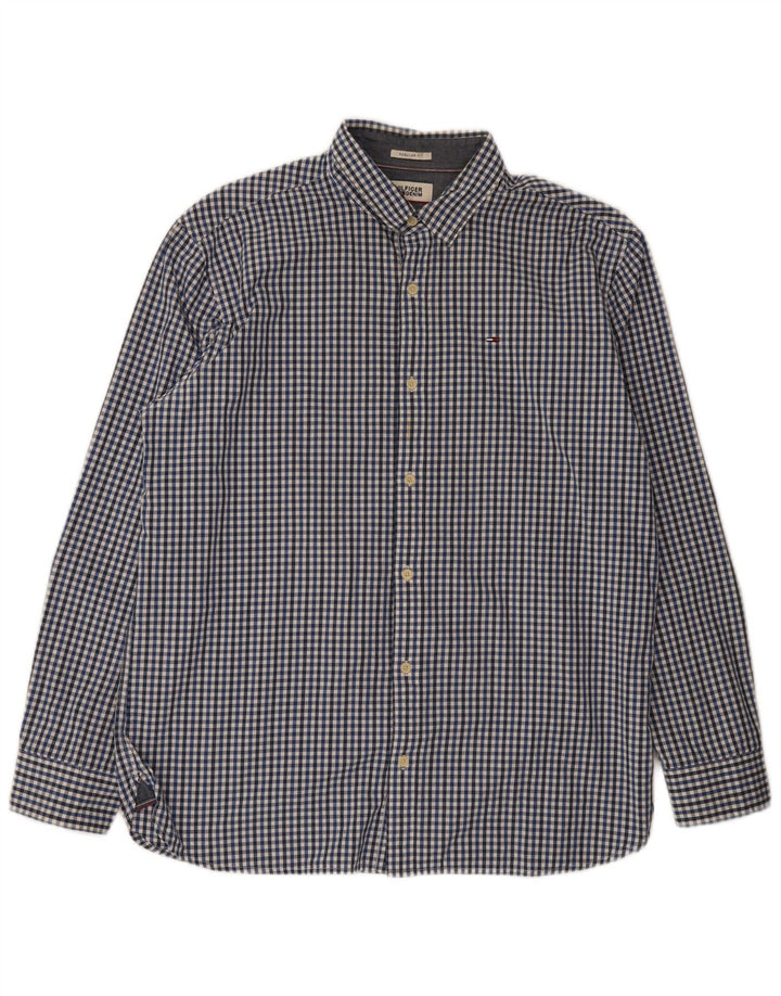Tommy Hilfiger Ανδρικό πουκάμισο με κανονική εφαρμογή XL Blue Gingham Cotton