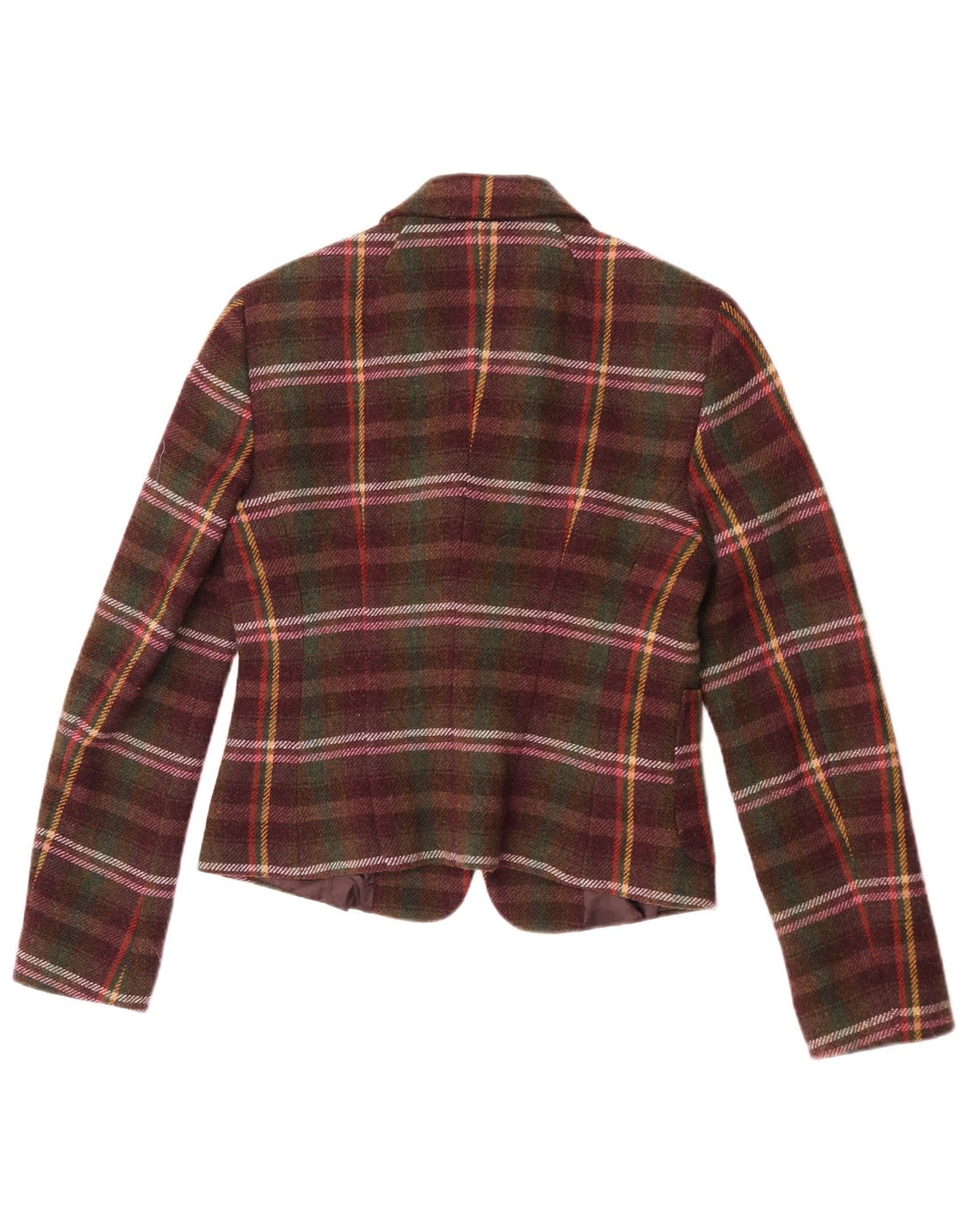 Benetton Γυναικείο Μπουφάν Blazer με 1 Κουμπί IT 44 Μεσαίο Πολύχρωμο Check
