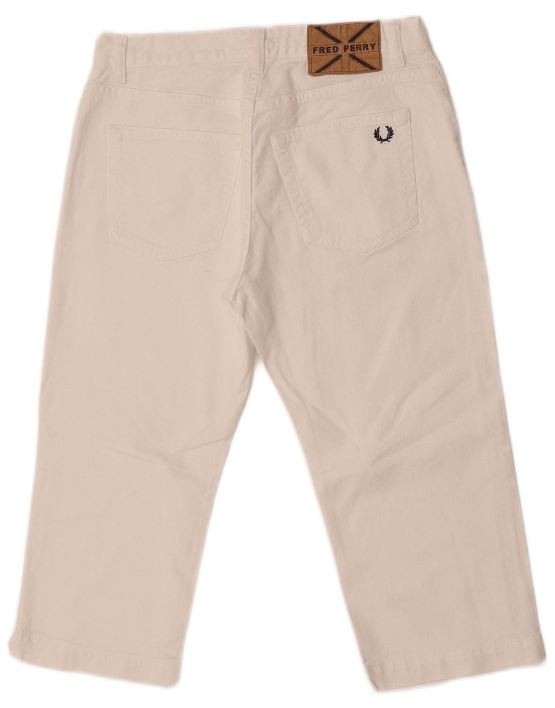 Fred Perry Γυναικεία ψηλόμεσα ίσια τζιν Capri IT 42 Medium W27 L18 Λευκό