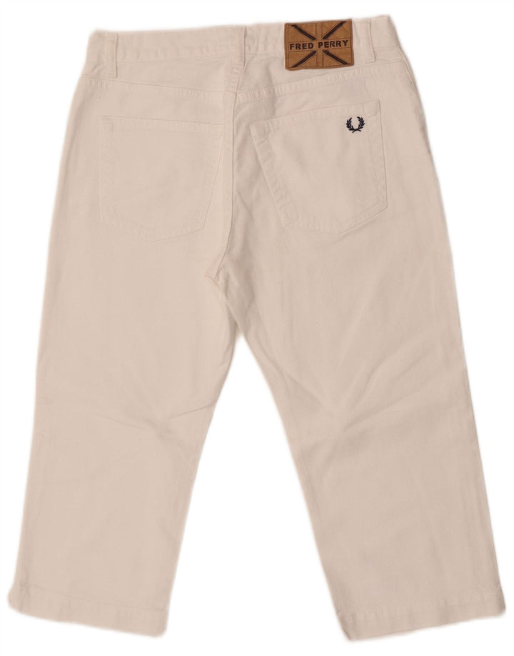 Fred Perry Γυναικεία ψηλόμεσα ίσια τζιν Capri IT 42 Medium W27 L18 Λευκό