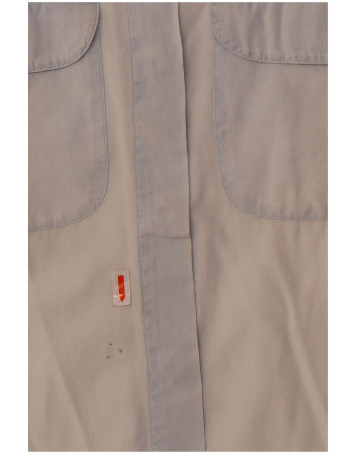 Armani Jeans Γυναικείο αμάνικο πουκάμισο UK 14 μεγάλο μπλε βαμβακερό