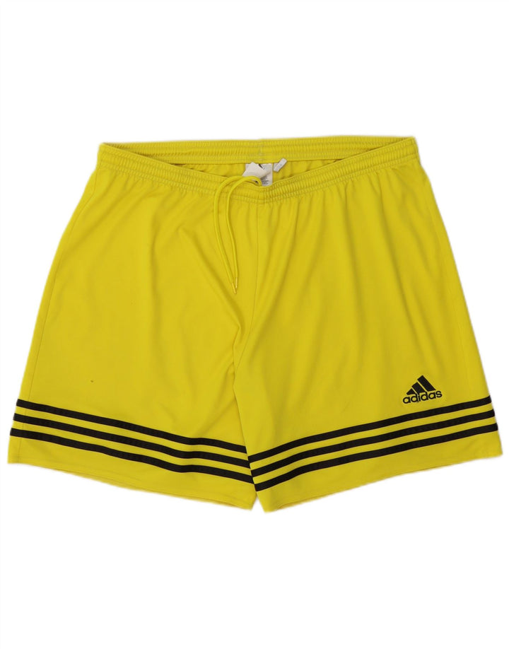 Ανδρικό σορτς Adidas Climalite με μεγάλο κίτρινο πολυεστέρα