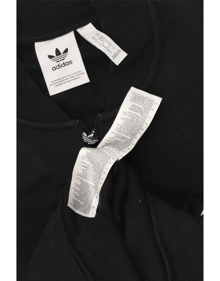 Ανδρικό φούτερ Adidas με φερμουάρ, μεσαίο μαύρο βαμβακερό