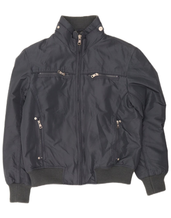 Vintage Ανδρικό Bomber Jacket UK 38 Medium Grey Polyester