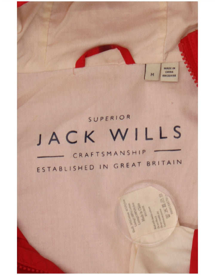 Jack Wills Ανδρικό μπουφάν βροχής με κουκούλα UK 38 μεσαίο κόκκινο βαμβακερό