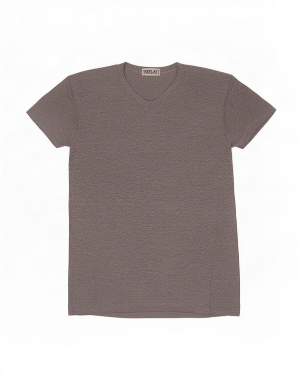 Replay Γυναικείο T-Shirt Top UK 18 XL Γκρι βαμβακερό