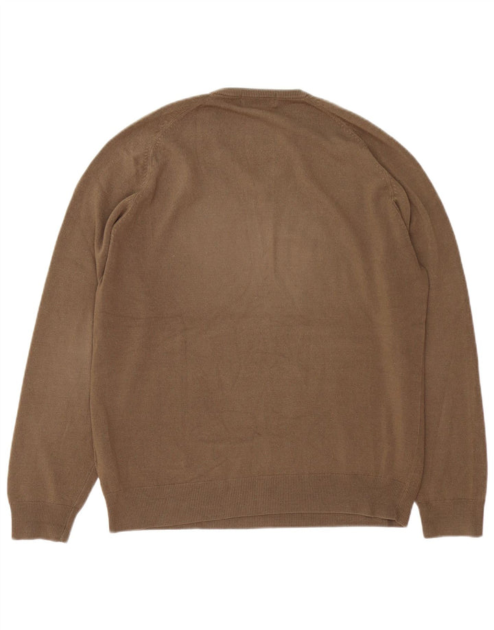Ανδρικό πουλόβερ Marks & Spencer Blue Harbor με V-Neck Jumper Μεσαίο καφέ
