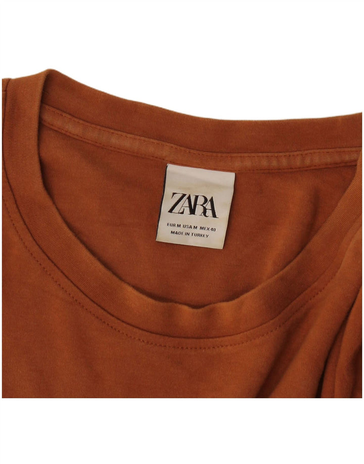 Ανδρικό T-Shirt Zara Τοπ μεσαίο καφέ