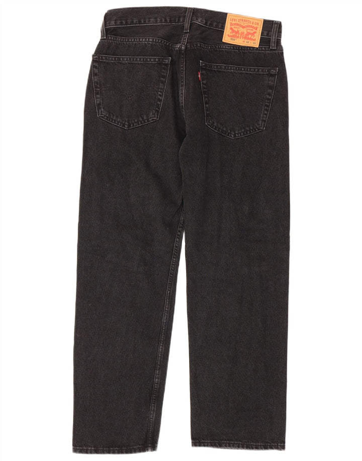 Levi's Mens 555 Straight Jeans W32 L30 Μαύρο Βαμβακερό