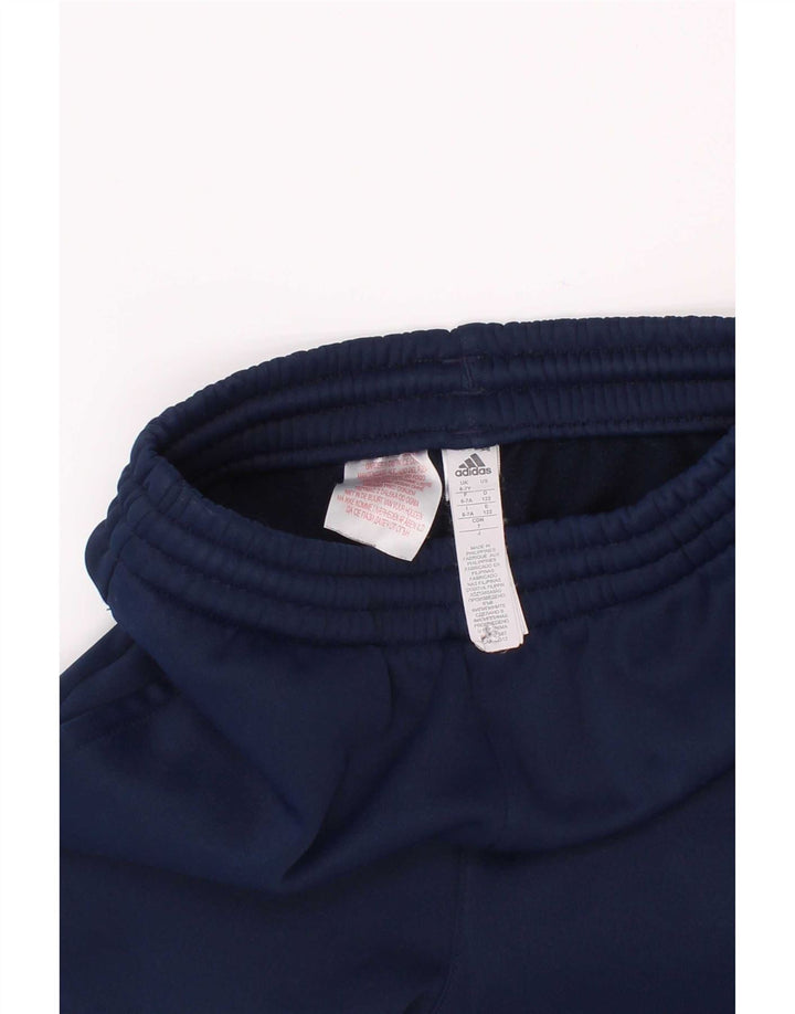 Adidas Boys Tracksuit Trousers Joggers 6-7 Years Navy Blue Polyester