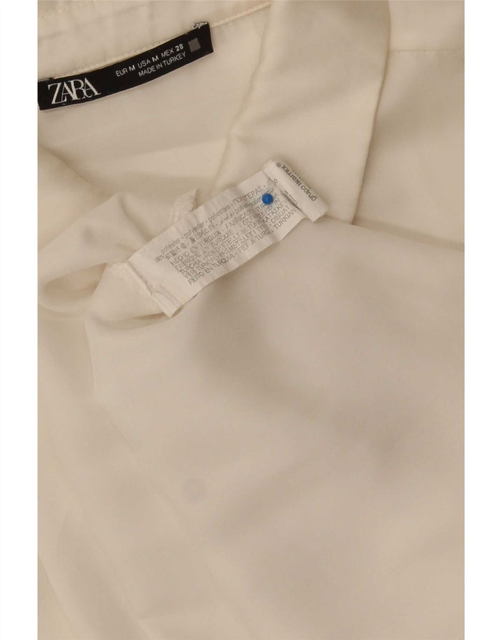 Zara Γυναικείο πουκάμισο Oversized UK 14 Medium White Polyester
