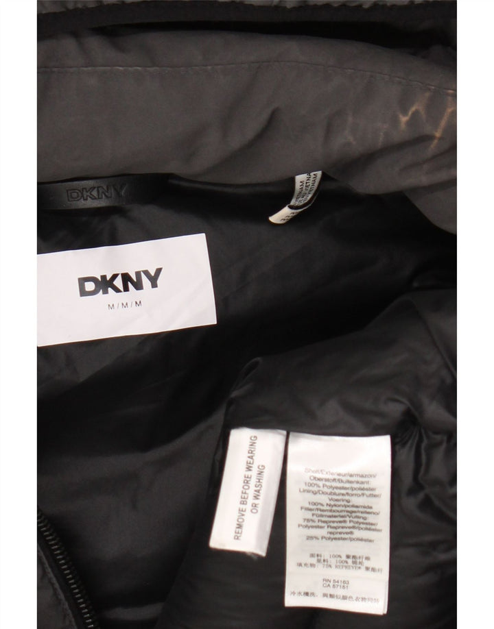 Dkny Γυναικείο παλτό με κουκούλα UK 14 Medium Grey Polyester