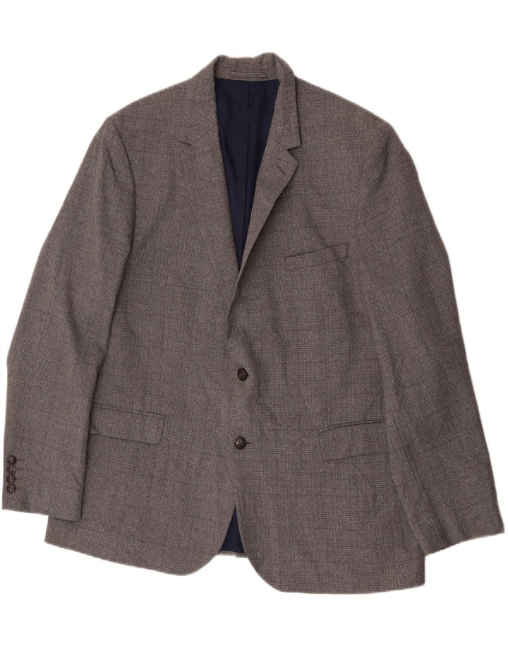 Marks & Spencer Ανδρικό μπουφάν σακάκι με 2 κουμπιά UK 46 XL Grey Check Polyester