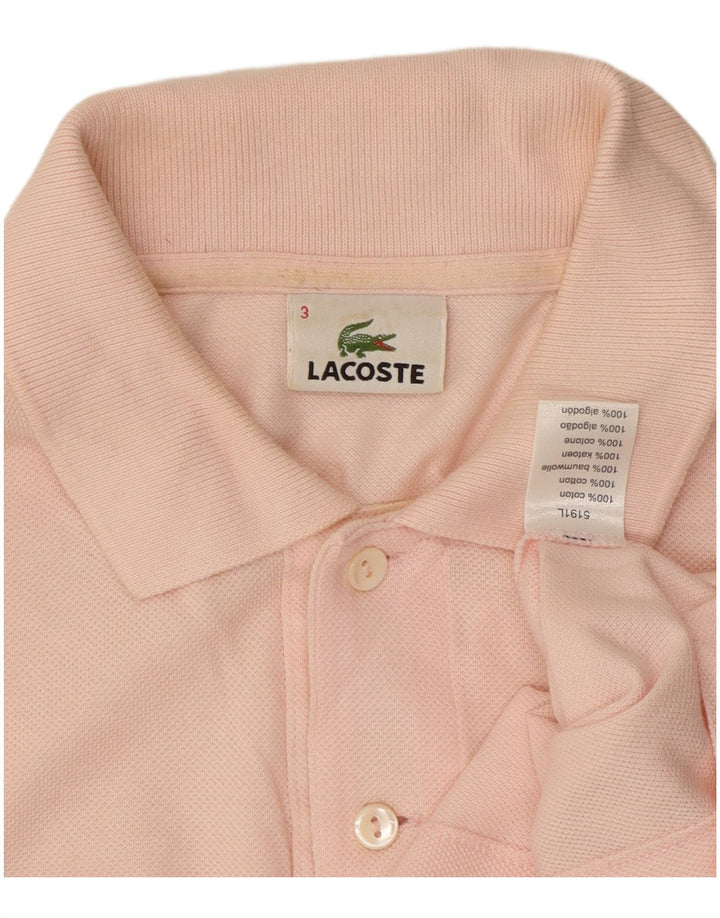 Ανδρικό πουκάμισο πόλο Lacoste, μέγεθος 3, μικρό ροζ βαμβακερό
