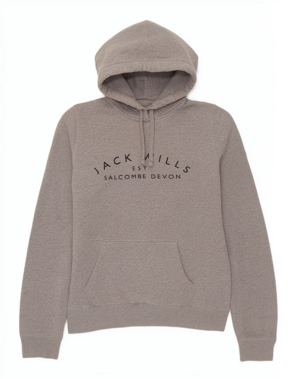 Jack Wills Γυναικείο γυναικείο φούτερ με κουκούλα UK 10 Small Grey Flecked Cotton