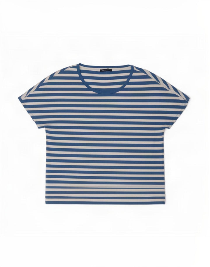 Marks & Spencer Γυναικεία Μπλούζα Τοπ UK 18 XL Μπλε ριγέ πολυεστέρας