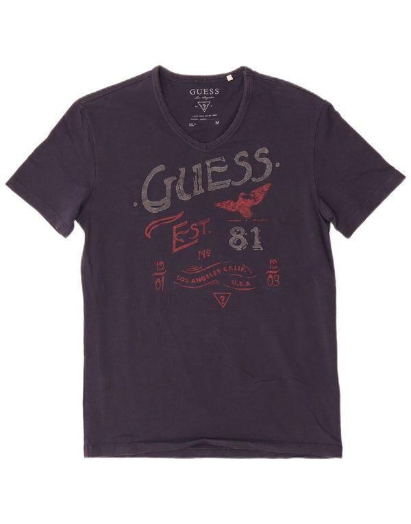 Ανδρικό γραφικό μπλουζάκι Guess Top Medium Navy Blue