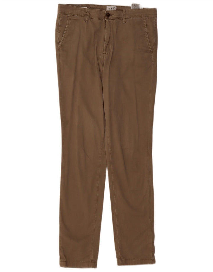 JACK & JONES Ανδρικό ίσιο παντελόνι Chino W30 L32 Μπεζ βαμβακερό