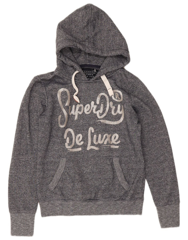 Superdry γυναικείο γραφικό μπλουζάκι με κουκούλα UK 12 Βαμβακερό μεσαίο μπλε ναυτικό