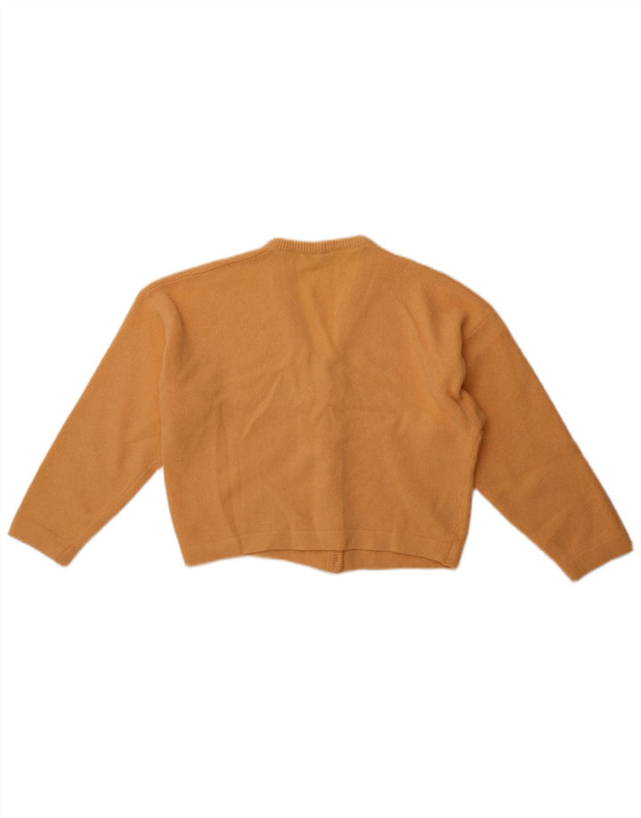 Vintage Γυναικείο Crop Cardigan πουλόβερ UK 14 Medium Orange Wool