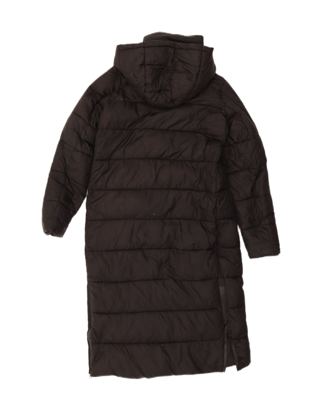 ZARA Γυναικείο παλτό με κουκούλα μεγάλου μεγέθους UK 10 μικρό μαύρο πολυεστέρα