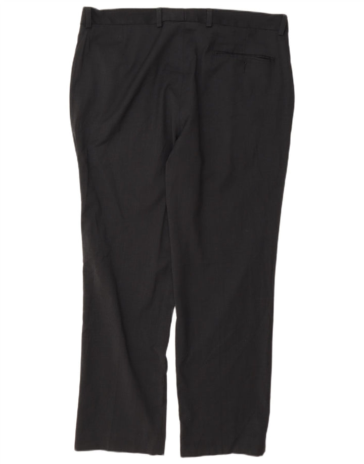 Ανδρικό παντελόνι με κανονική εφαρμογή Marks & Spencer W36 L29 Navy Blue Wool