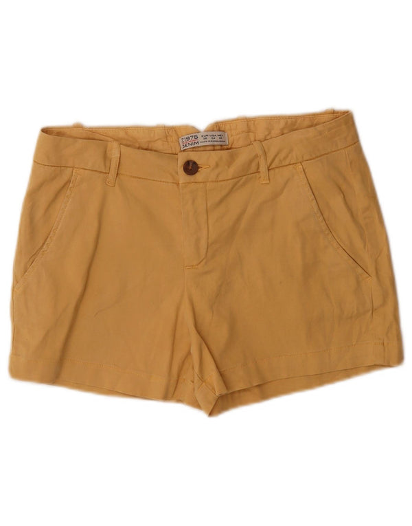 Zara Womens Chino Shorts EU 36 XS W26 Yellow Lyocell
