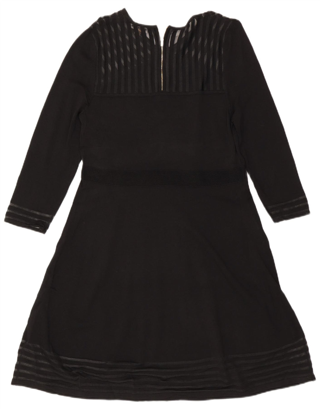 Γυναικείο μακρυμάνικο φόρεμα A-line CALVIN KLEIN UK 18 XL μαύρο ριγέ ρεγιόν