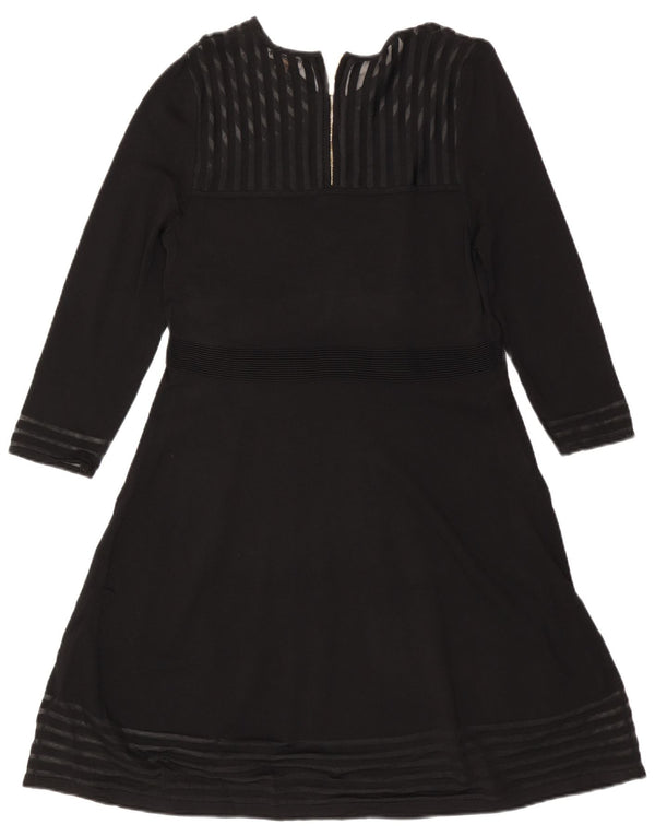 Γυναικείο μακρυμάνικο φόρεμα A-line CALVIN KLEIN UK 18 XL μαύρο ριγέ ρεγιόν