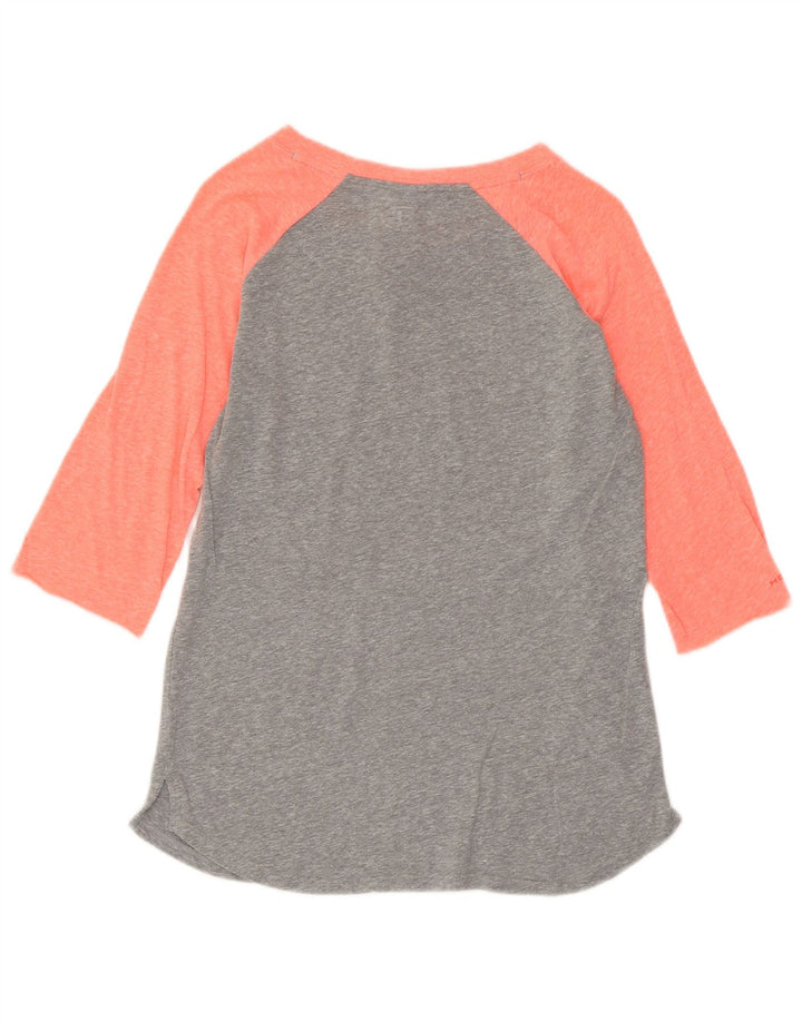 UNDER ARMOR Γυναικείο γκάζι θερμότητας γραφικό τοπ 3/4 μανίκι UK 12 μεσαίο γκρι