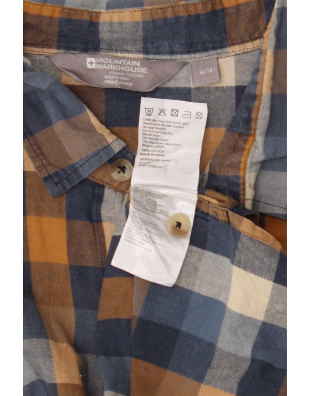 Ανδρικό πουκάμισο Mountain Warehouse XL Navy Blue Check Cotton